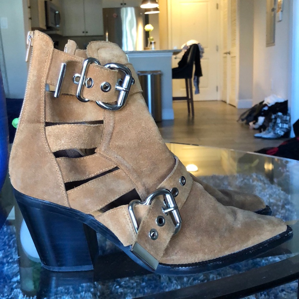 Brown suede boots
